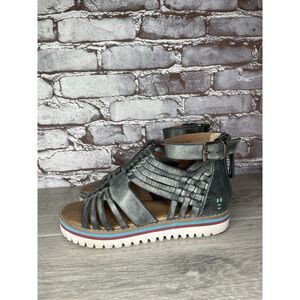 Roan By Bed Stu Scarletty Gladiator Hi Gray Leather Epica Sandals Women 7M US/38
